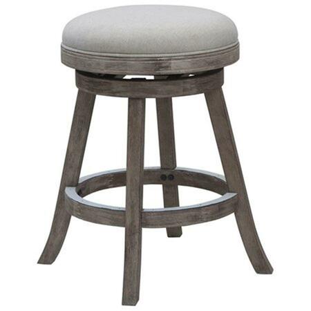 BORAAM INDUSTRIES 24 in. Sheldon Counter Stool- Driftwood Gray Wire-brush and Ivory 76324